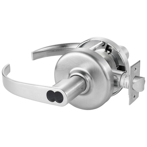 Grade 1 Entry/Office Cylindrical Lock, Princeton Lever, LFIC Less Core, Satin Chrm Fnsh, Non-handed